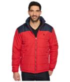 U.s. Polo Assn. Color Block Puffer (chili Pepper) Men's Coat