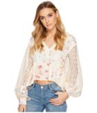 Free People Boogie All Night Printed Blouse (ivory) Women's Clothing