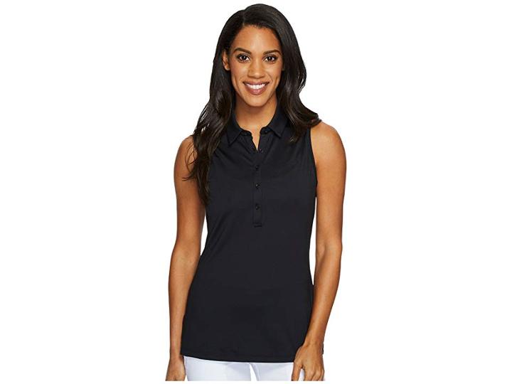 Under Armour Golf Zinger Sleeveless Polo (black/black/black) Women's Sleeveless