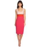 Donna Morgan Sleeveless Scoop Neck Stretch Crepe Bodycon Midi Dress (blush Pink/scarlet Red/shocking Pink) Women's Dress