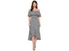 American Rose Ann Off The Shoulder Gingham Maxi Dress (black/white) Women's Dress