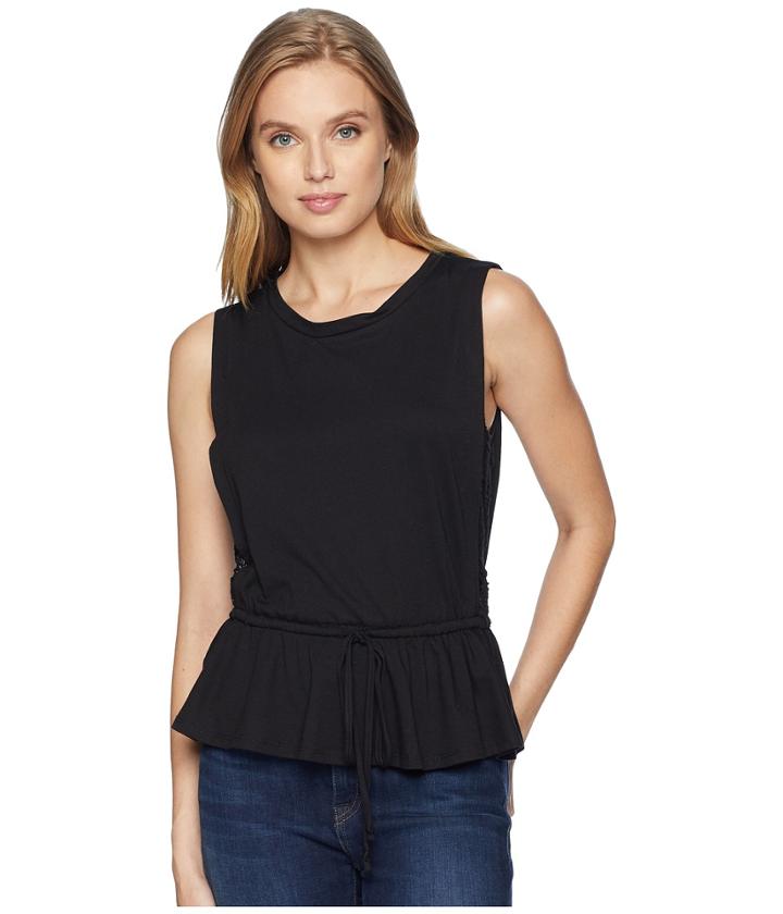 Bcbgeneration Side Panel Drawstring Top (black) Women's Clothing