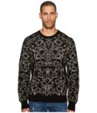 Just Cavalli Baroque Sweater (black Jacquard) Men's Clothing