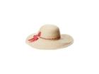 Lauren Ralph Lauren Sun Hat With Palm Embroidery (natural/fuchsia) Caps