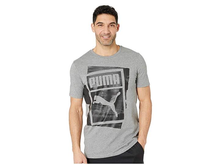 Puma Graphic Brand Box Tee (medium Gray Heather) Men's T Shirt