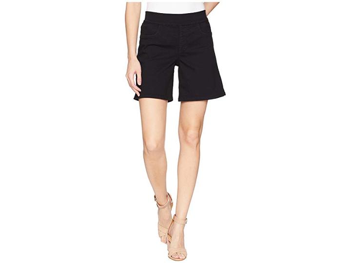 Nydj Pull-on Shorts W/ Side Slit In Black (black) Women's Shorts