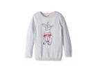 Joules Kids Artwork Sweater (toddler/little Kids/big Kids) (grey Marl Bunny) Girl's Sweater