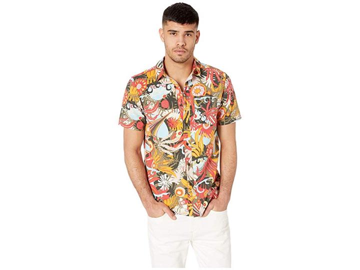 Volcom Psych Floral Short Sleeve (army) Men's Short Sleeve Button Up