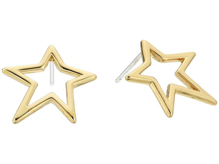 Rebecca Minkoff Open Star Stud Earrings (gold) Earring