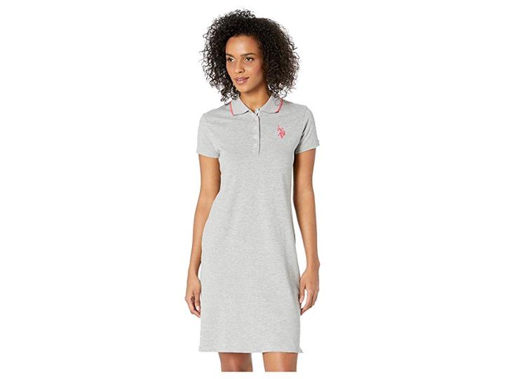 U.s. Polo Assn. Plain Polo Dress (heather Grey) Women's Dress