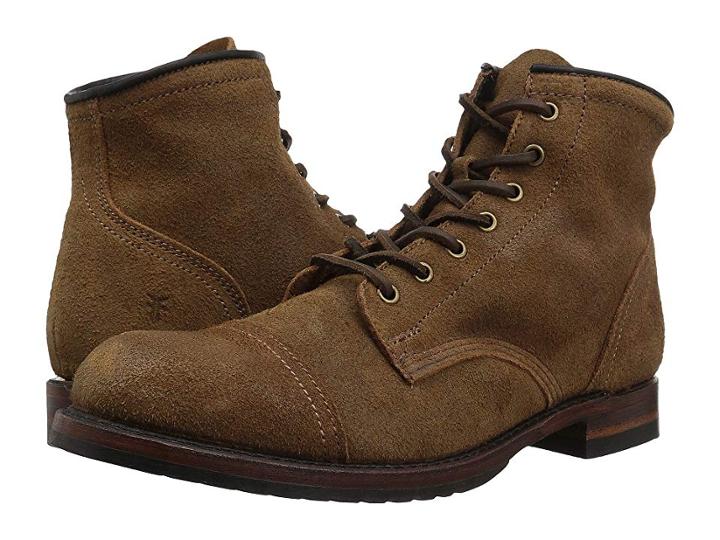 Frye Logan Cap Toe (chestnut Waxed Suede) Cowboy Boots