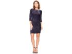 Vince Camuto Sequin Knit Long Sleeve Bodycon (navy) Women's Dress