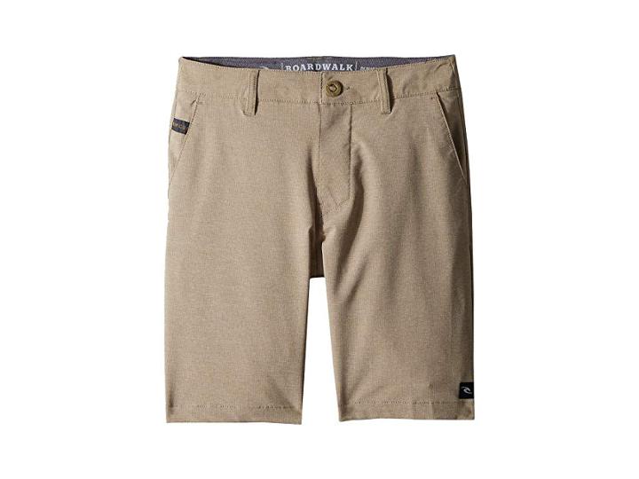 Rip Curl Kids Mirage Phase Boardwalk Shorts (big Kids) (khaki) Boy's Shorts