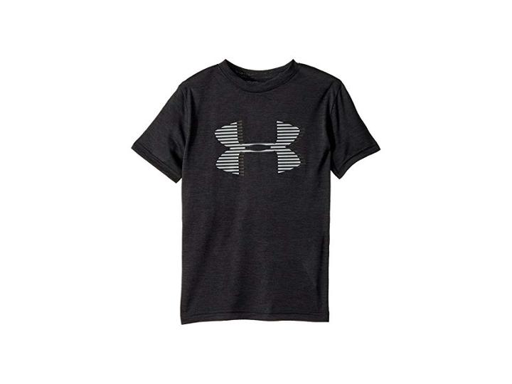 Under Armour Kids Tech Big Logo Printed Tee (big Kids) (black/black/steel) Boy's T Shirt