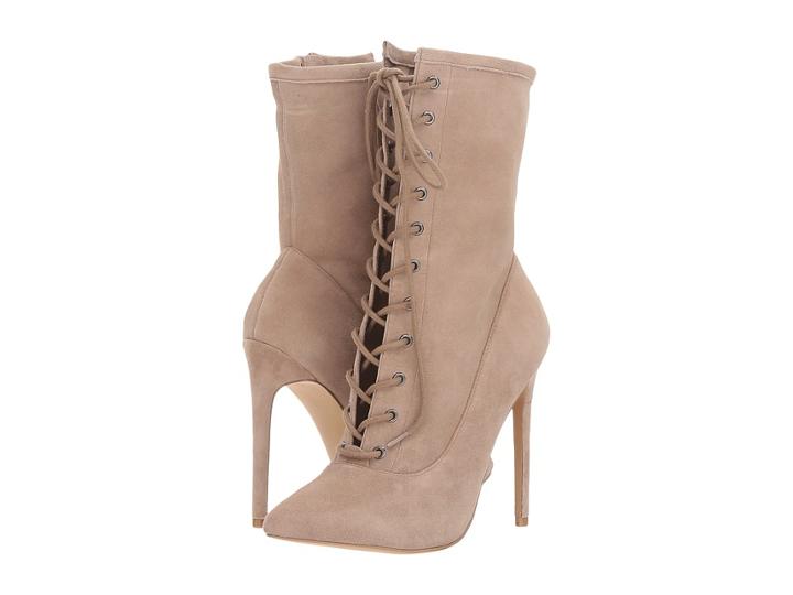 Steve Madden Satisfied Dress Boot (taupe Suede) Women's Dress Zip Boots