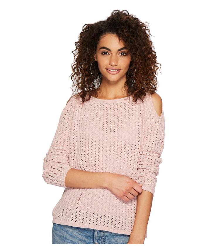Bb Dakota Luna Soft Loose Knit Sweater (pink Lemonade) Women's Sweater