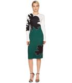 Prabal Gurung Printed Long Sleeve Viscose Knit Dress (multi) Women's Dress