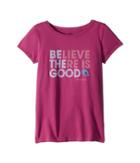 Life Is Good Kids Believe There Is Good Crusher Tee (little Kids/big Kids) (sassy Magenta) Girl's T Shirt
