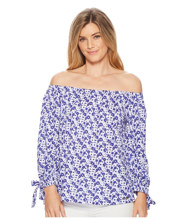Michael Michael Kors Carnation Wide Sleeve Top (amethyst/light Quartz Multi) Women's Clothing