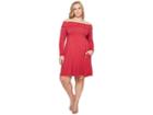 Kari Lyn Plus Size Felicia Off Shoulder Dress (burgundy) Women's Dress