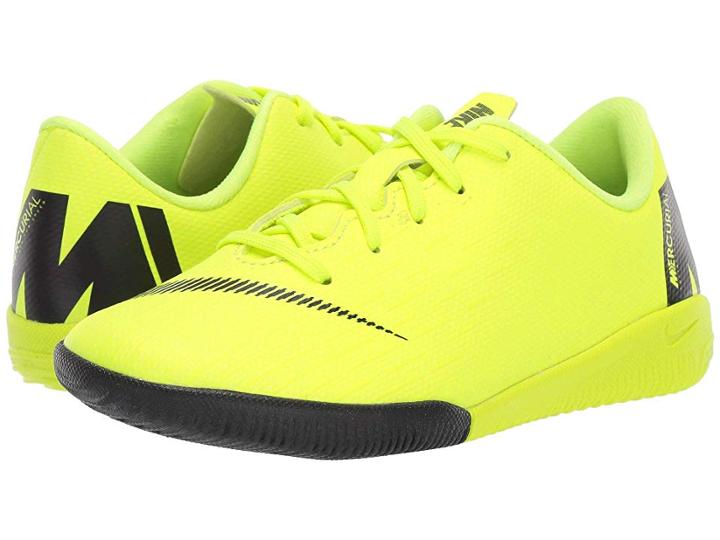Nike Kids Vaporx 12 Academy Ic (toddler/little Kid) (volt/black) Kids Shoes