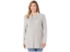 Nic+zoe Plus Size North Star Color Blocked Top (grey Mist) Women's Clothing