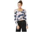 Onzie Long Sleeve Knot Crop (nomad Blossom) Women's Clothing