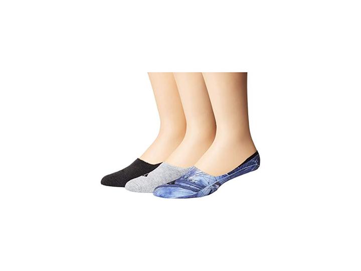 Sperry Printed Cushioned Liners 3-pack (blue Assorted) Men's No Show Socks Shoes