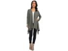 Allen Allen L/s Open Cardigan W/ Thumbhole Cuffs (cilantro) Women's Sweater