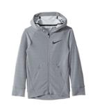 Nike Kids Dry Full-zip Training Hoodie (little Kids/big Kids) (dark Grey/cool Grey) Boy's Sweatshirt