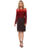 Nue By Shani Tricolor Lace Dress (red/wine/chocolate) Women's Dress