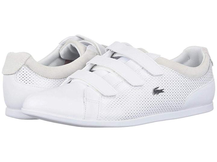Lacoste Rey Strap 418 1 (white/silver) Women's Shoes
