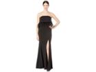 Marina Stretch Crepe Strapless Gown With Feather Trim (black) Women's Clothing