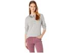 Chaps Cotton Slub 1x1 Rib Long Sleeve Knit (misty Grey Heather) Women's Clothing