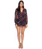 Keepsake The Label Need You Now Playsuit (navy Floral) Women's Jumpsuit & Rompers One Piece