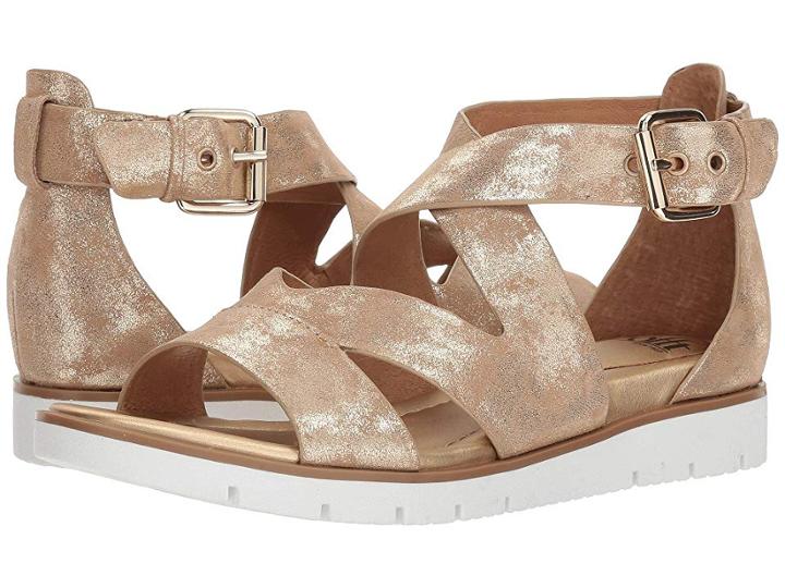 Sofft Mirabelle (platino Distressed Foil Suede) Women's Sandals