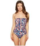 Stella Mccartney Mix And Match Marbles Strapless One-piece (coral Marble Print) Women's Swimsuits One Piece