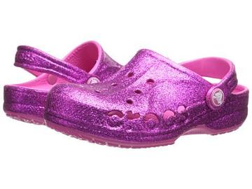 Crocs Kids Baya Hi Glitter (toddler/little Kid) (vibrant Violet/fuchsia) Girls Shoes