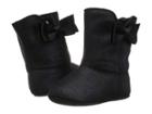 Baby Deer Soft Sole Shimmer Boot With Side Bow (infant) (black) Girls Shoes