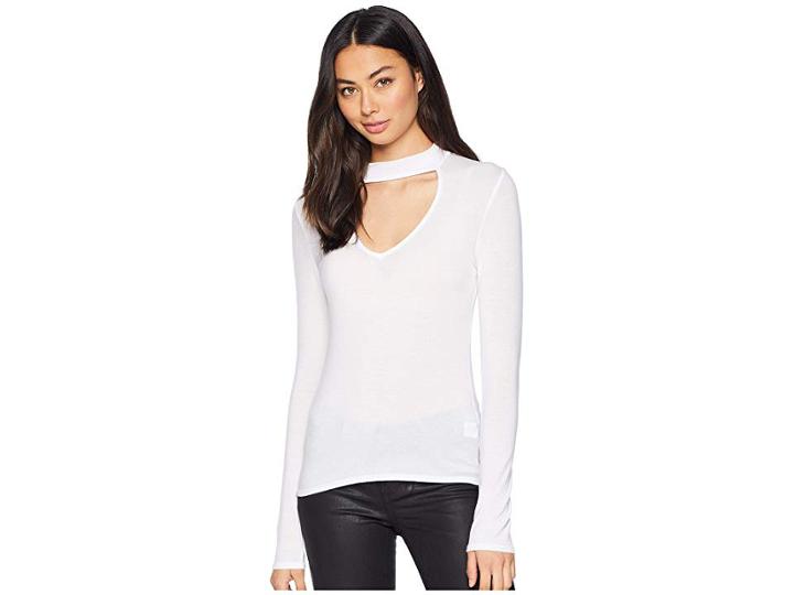Lamade Lola Mock Neck (white) Women's T Shirt