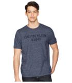 Calvin Klein Jeans Embroidered Logo Crew Neck Tee (indigo Marled) Men's T Shirt