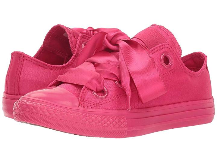 Converse Kids Chuck Taylor(r) All Star(r) Star Big Eyelets Ox (little Kid/big Kid) (pink Pop/pink Pop/pink Pop) Girls Shoes