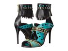 Just Cavalli Fringe And Embellished Heels (black) Women's Sandals
