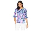 Lilly Pulitzer Waverly Ruffle Top (multi Garden Get Away) Women's Clothing