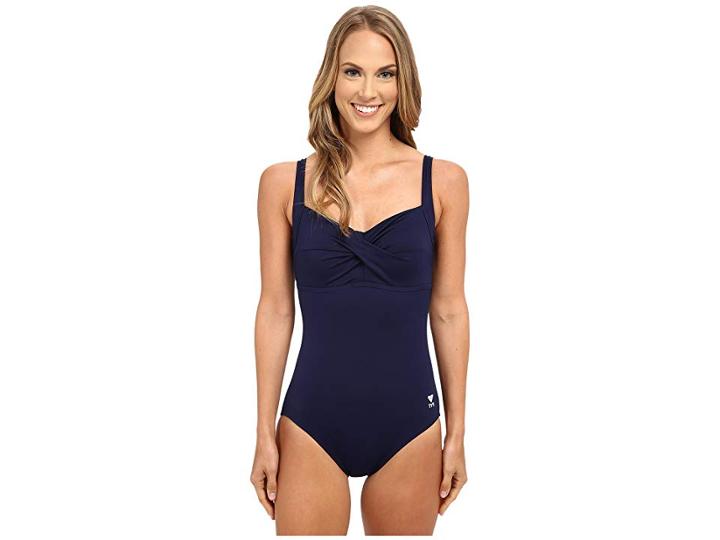 Tyr Solids Twist Bra Controlfit (navy) Women's Swimsuits One Piece
