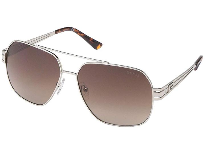 Guess Gf5047 (shiny Silver/brown Gradient Lens) Fashion Sunglasses