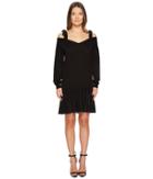 Boutique Moschino Shoulder Tie Dress (black) Women's Dress