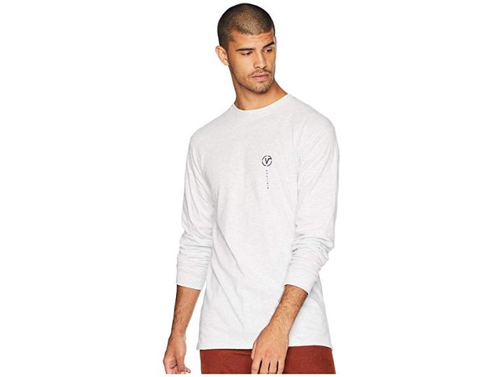 Vans Side Stripe Mountain Long Sleeve T-shirt (ash Heather) Men's T Shirt