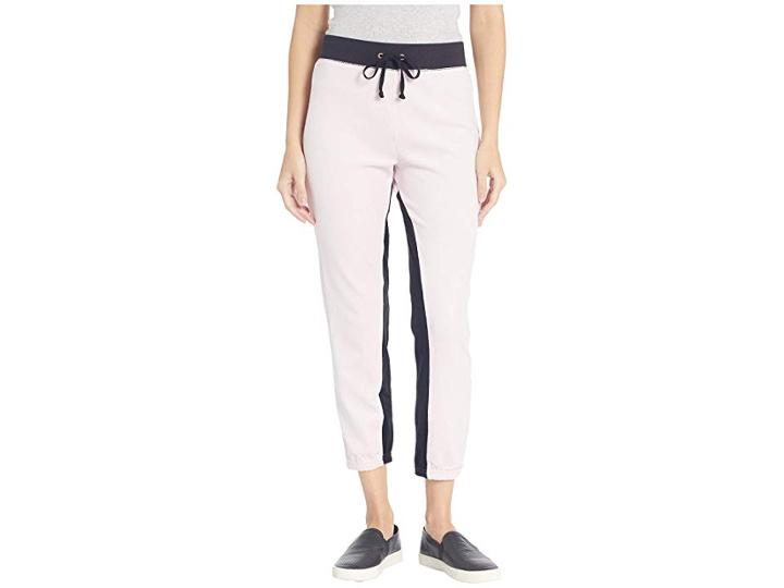 Juicy Couture Velour Color Blocked Silverlake Joggers (pitch Black/peekaboo) Women's Casual Pants