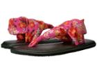 Sanuk Kids Yoga Sling Burst Prints (little Kid/big Kid) (paradise Pink Waikiki Floral) Girls Shoes